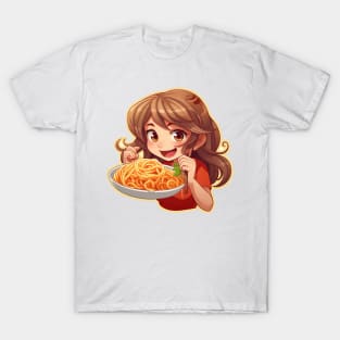 Cute Girl Eating Spaghetti T-Shirt